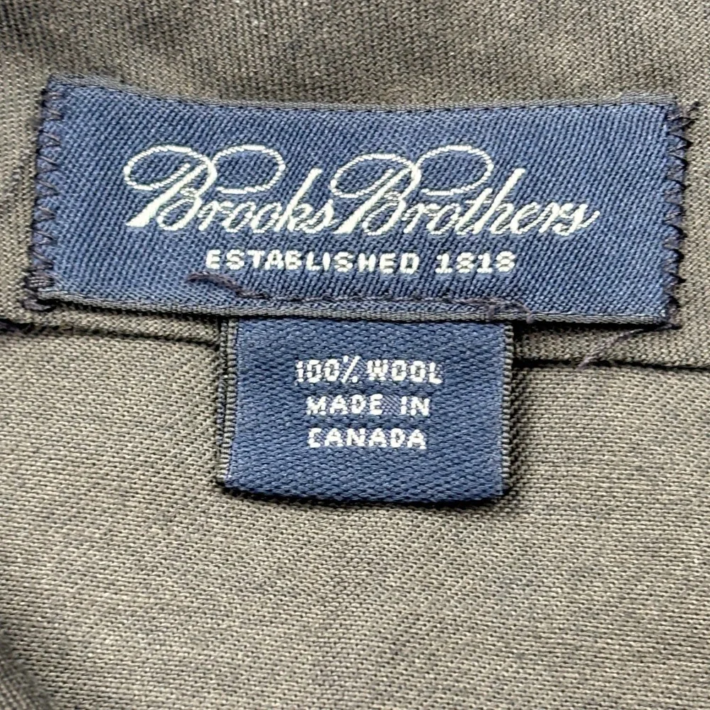 Brooks Brothers Mens Charcoal Gray 100% Wool Pleated Cuffed Dress Pants 35x29